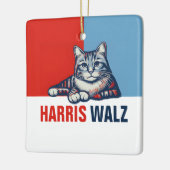Harris Walz 2024 - Rood Blauw Keramisch Ornament (Links)