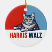 Harris Walz 2024 - Rood Blauw Keramisch Ornament (Voorkant)