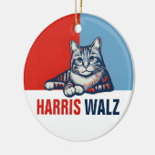 Harris Walz 2024 - Rood Blauw Keramisch Ornament (Links)