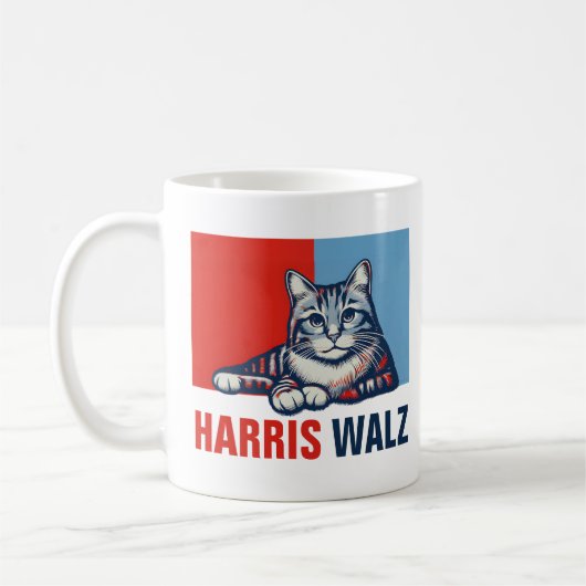 Harris Walz 2024 - Rood Blauw Koffiemok (Links)