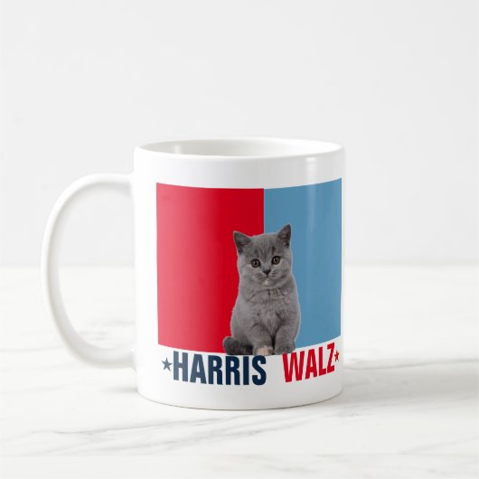 Harris Walz 2024 - Rood Blauw Koffiemok (Links)