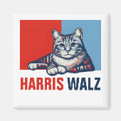 Harris Walz 2024 - Rood Blauw Magneet (Voorkant)