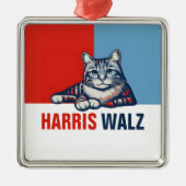 Harris Walz 2024 - Rood Blauw Metalen Ornament (Voorkant)