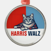 Harris Walz 2024 - Rood Blauw Metalen Ornament (Voorkant)
