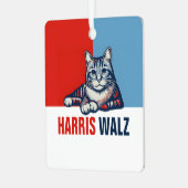 Harris Walz 2024 - Rood Blauw Metalen Ornament (Voorkant links)