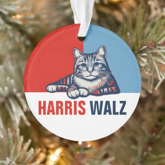 Harris Walz 2024 - Rood Blauw Ornament (Boom)