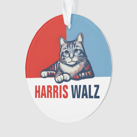 Harris Walz 2024 - Rood Blauw Ornament (voorkant)