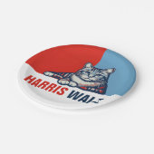 Harris Walz 2024 - Rood Blauw Papieren Bordje (Gekanteld)