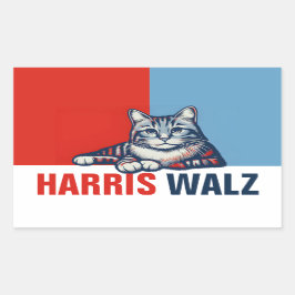 Harris Walz 2024 - Rood Blauw Rechthoekige Sticker