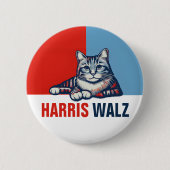 Harris Walz 2024 - Rood Blauw Ronde Button 5,7 Cm (Voorkant)