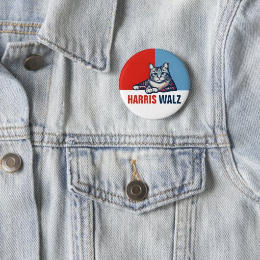 Harris Walz 2024 - Rood Blauw Ronde Button 5,7 Cm (In situ)
