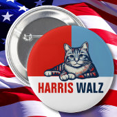 Harris Walz 2024 - Rood Blauw Ronde Button 5,7 Cm