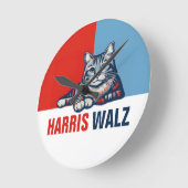 Harris Walz 2024 - Rood Blauw Ronde Klok (Hoek)