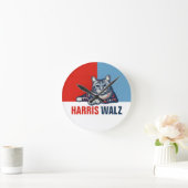 Harris Walz 2024 - Rood Blauw Ronde Klok (Huis)