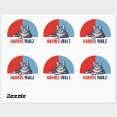 Harris Walz 2024 - Rood Blauw Ronde Sticker (Vel)
