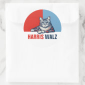 Harris Walz 2024 - Rood Blauw Ronde Sticker (Tas)