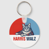 Harris Walz 2024 - Rood Blauw Sleutelhanger (Achterkant)
