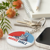Harris Walz 2024 - Rood Blauw Sleutelhanger (Voorkant Rechts)