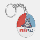 Harris Walz 2024 - Rood Blauw Sleutelhanger (Voorkant Links)