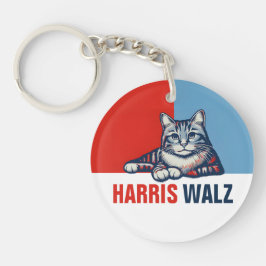 Harris Walz 2024 - Rood Blauw Sleutelhanger