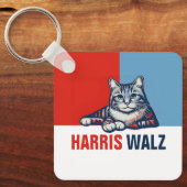 Harris Walz 2024 - Rood Blauw Sleutelhanger (Voorkant)