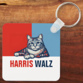 Harris Walz 2024 - Rood Blauw Sleutelhanger (Achterkant)