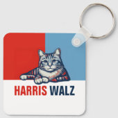Harris Walz 2024 - Rood Blauw Sleutelhanger (Achterkant)