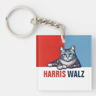Harris Walz 2024 - Rood Blauw Sleutelhanger