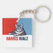 Harris Walz 2024 - Rood Blauw Sleutelhanger (Achterkant)