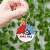 Harris Walz 2024 - Rood Blauw Sleutelhanger (Hand)
