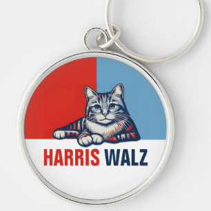 Harris Walz 2024 - Rood Blauw Sleutelhanger