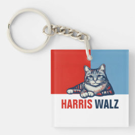 Harris Walz 2024 - Rood Blauw Sleutelhanger