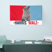 Harris Walz 2024 - Rood Blauw Spandoek (Beurs)