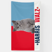 Harris Walz 2024 - Rood Blauw Spandoek (Verticaal)