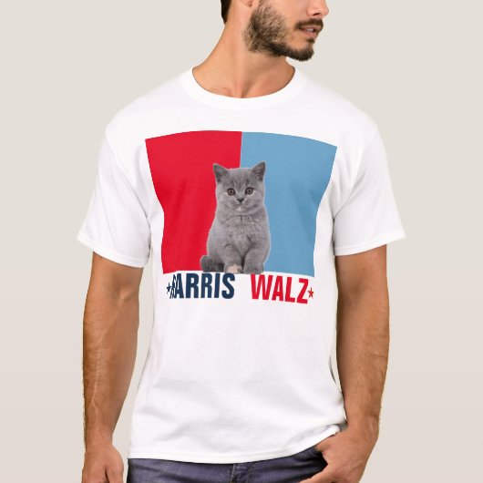 Harris Walz 2024 - Rood Blauw T-shirt (Voorkant)