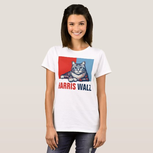 Harris Walz 2024 - Rood Blauw T-shirt (Voorkant volledig)