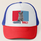 Harris Walz 2024 - Rood Blauw Trucker Pet (Voorkant)