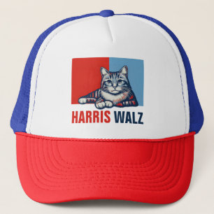 Harris Walz 2024 - Rood Blauw Trucker Pet
