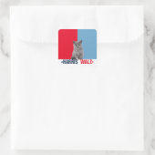 Harris Walz 2024 - Rood Blauw Vierkante Sticker (Tas)