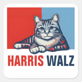 Harris Walz 2024 - Rood Blauw Vierkante Sticker