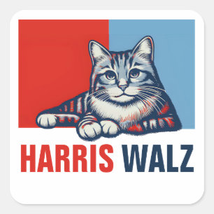 Harris Walz 2024 - Rood Blauw Vierkante Sticker