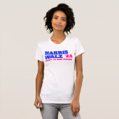 Harris Walz 2024 Roze en blauw T-shirt (Voorkant volledig)