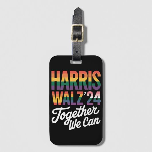 Harris Walz 2024 Samen kunnen we LGBTQIA kiezen Bagagelabel (Voorkant (verticaal))