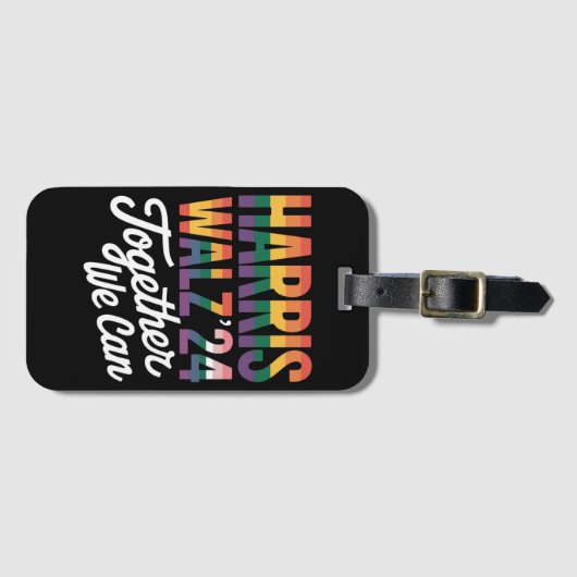 Harris Walz 2024 Samen kunnen we LGBTQIA kiezen Bagagelabel (Voorkant (horizontaal))