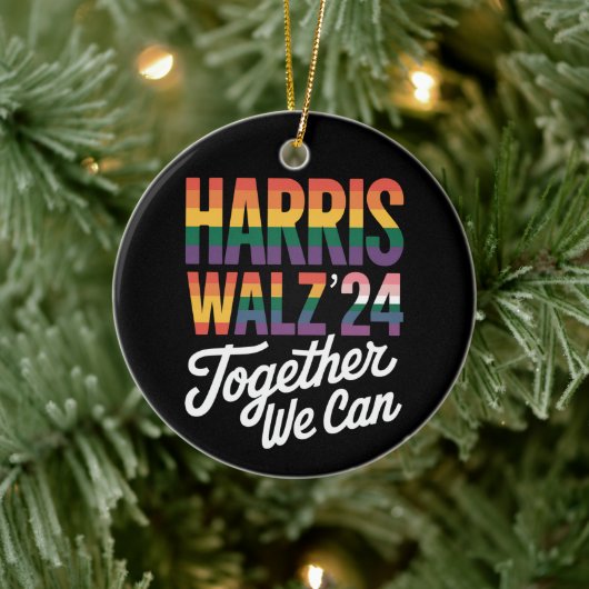 Harris Walz 2024 Samen kunnen we LGBTQIA kiezen Keramisch Ornament (Boom)