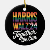 Harris Walz 2024 Samen kunnen we LGBTQIA kiezen Keramisch Ornament (Voorkant)