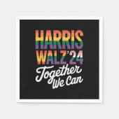 Harris Walz 2024 Samen kunnen we LGBTQIA kiezen Servet (Voorkant)