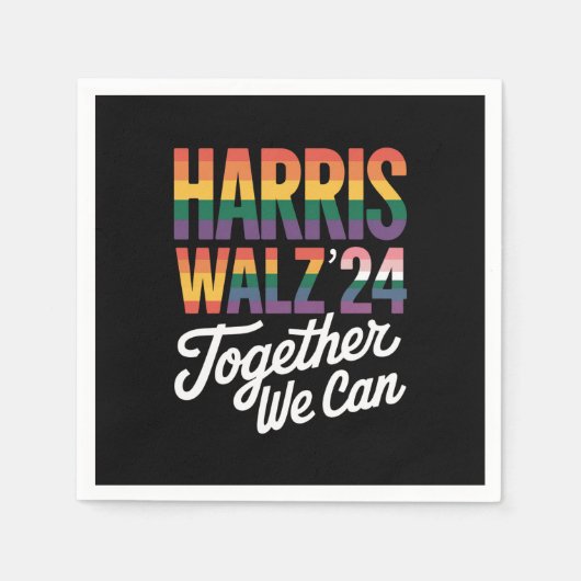 Harris Walz 2024 Samen kunnen we LGBTQIA kiezen Servet (Voorkant)