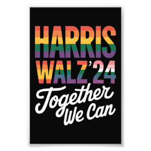 Harris Walz 2024 Samen Kunnen We Verkiezing LGBTQI Foto Afdruk