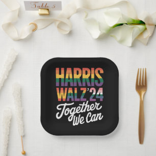 Harris Walz 2024 Samen Kunnen We Verkiezing LGBTQI Papieren Bordje